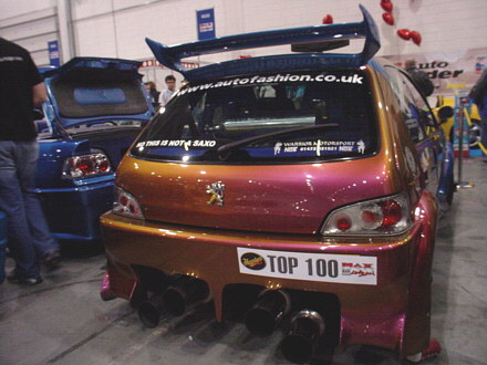 The first Peugeot a 106 GTI with 4 too big exhaust pipes